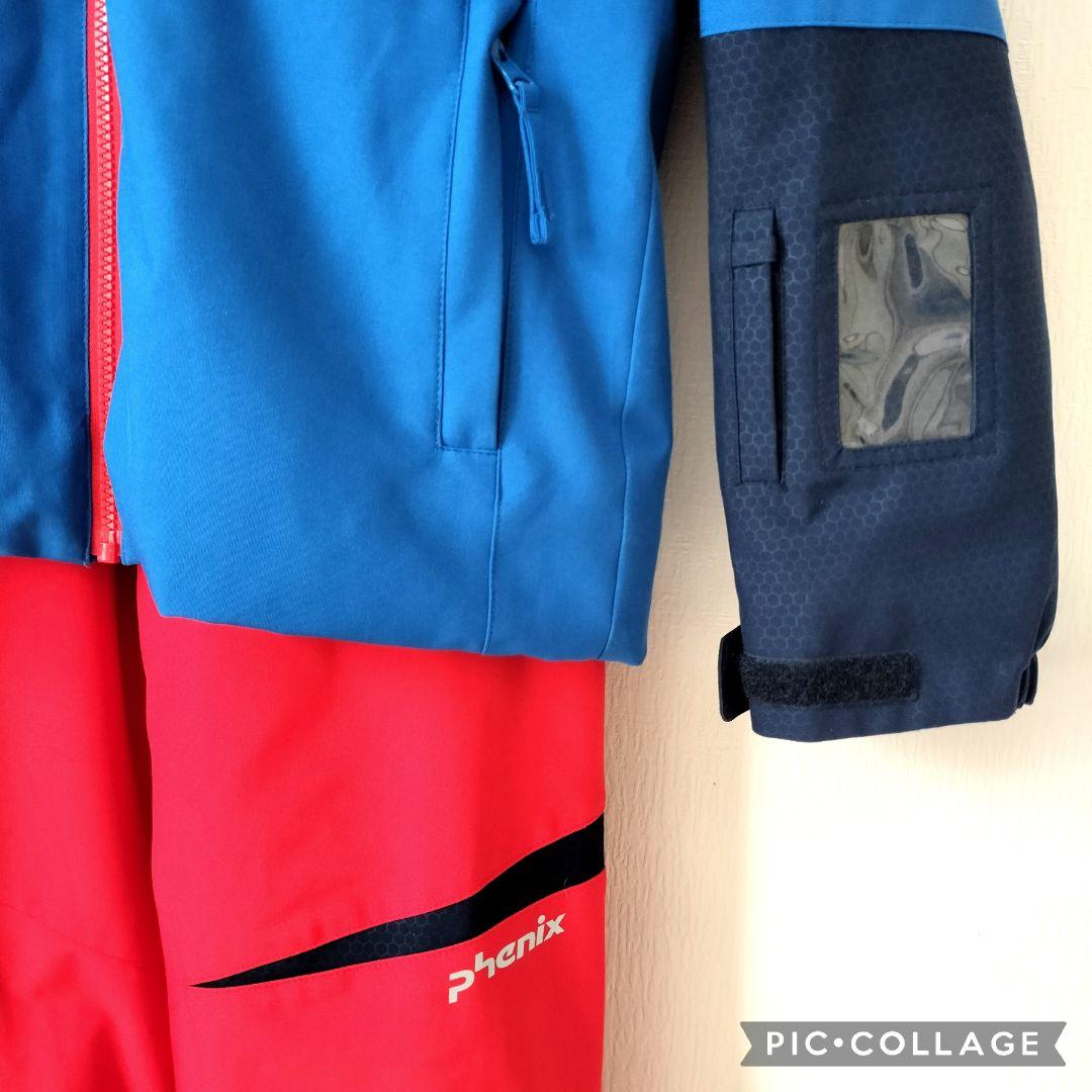 極美品 PHENIX フェニックス スキーウェア 上下 160 青×赤 ジュニア