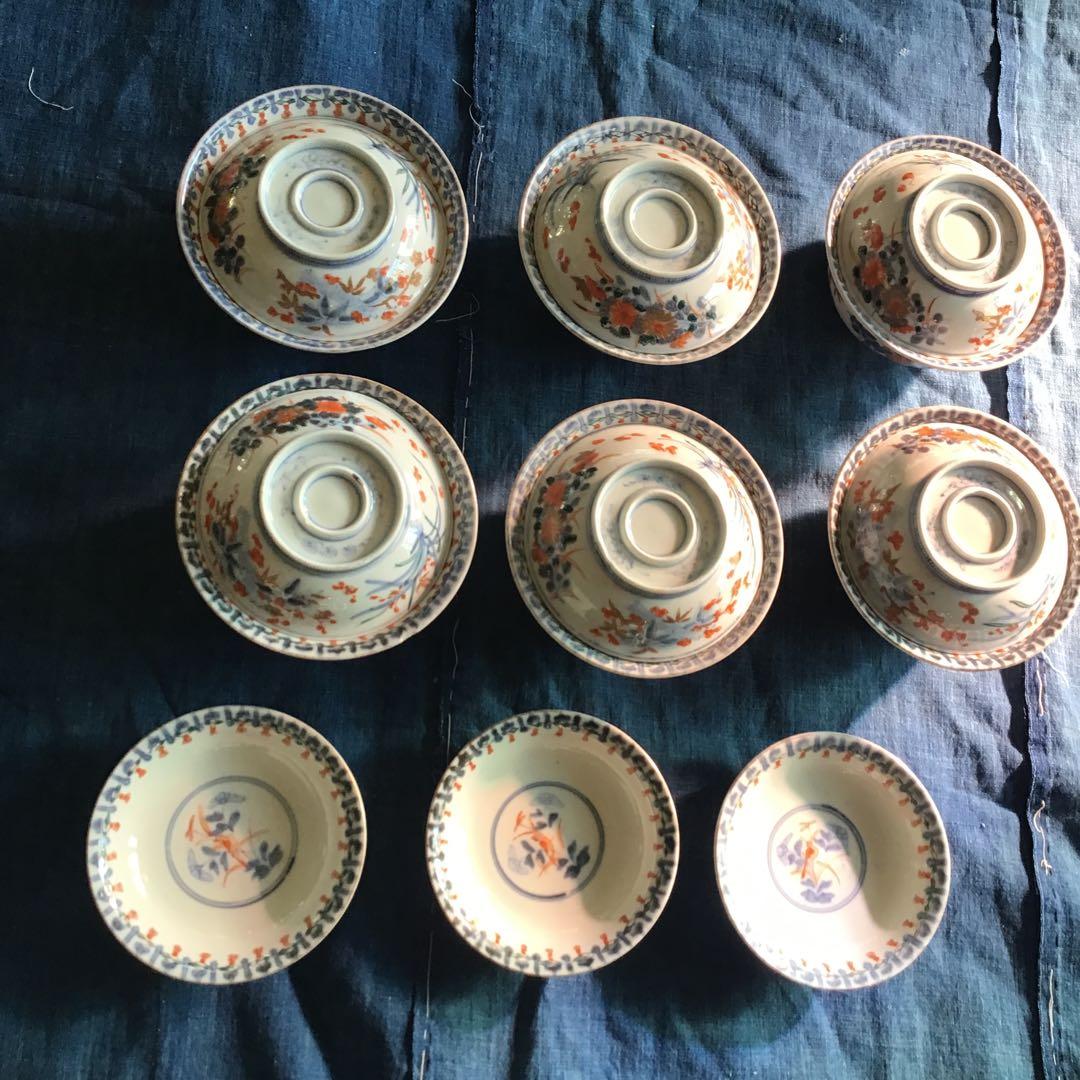 古伊万里　錦手　色絵茶碗　おまけ付き　江戸時代