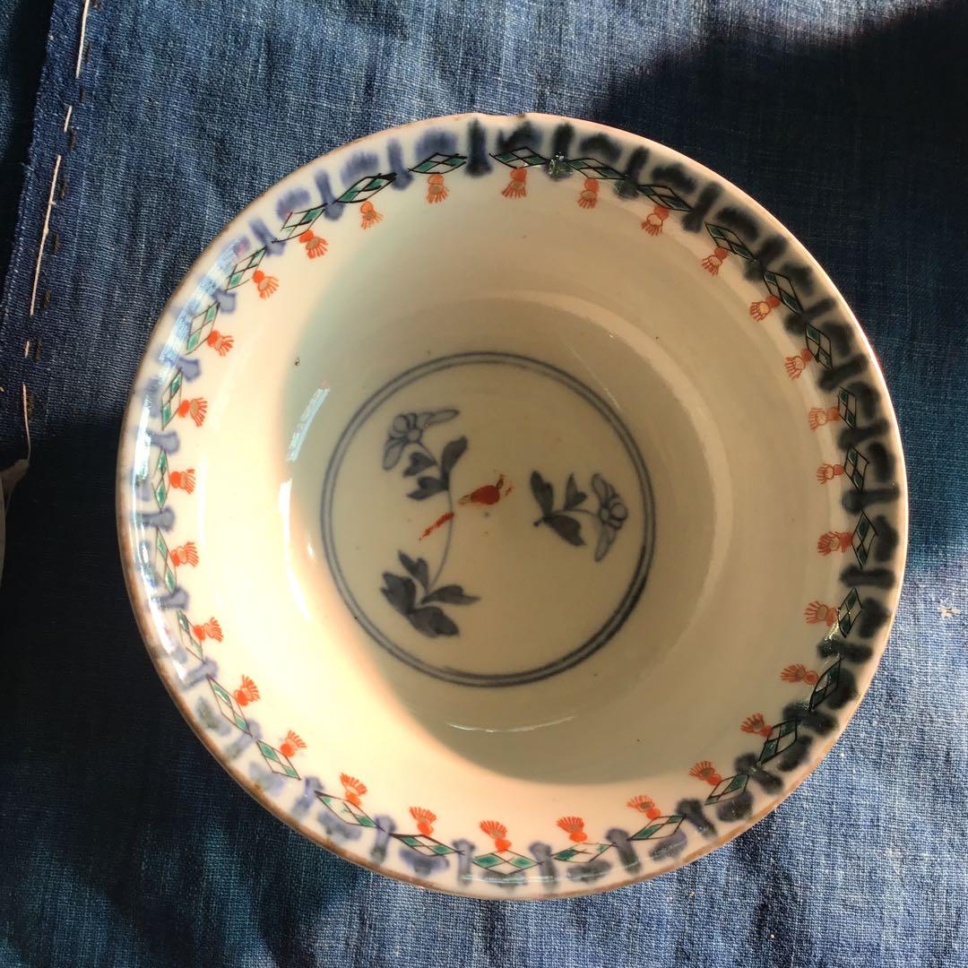 古伊万里　錦手　色絵茶碗　おまけ付き　江戸時代