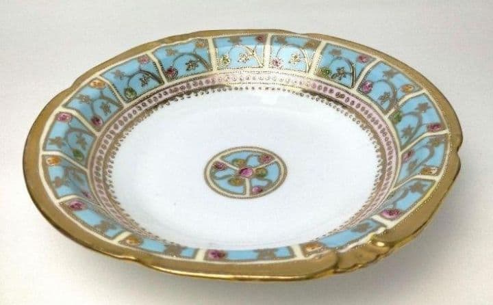 高級RC刻印★レア★美品「オールドノリタケ 金彩点盛り花絵 皿