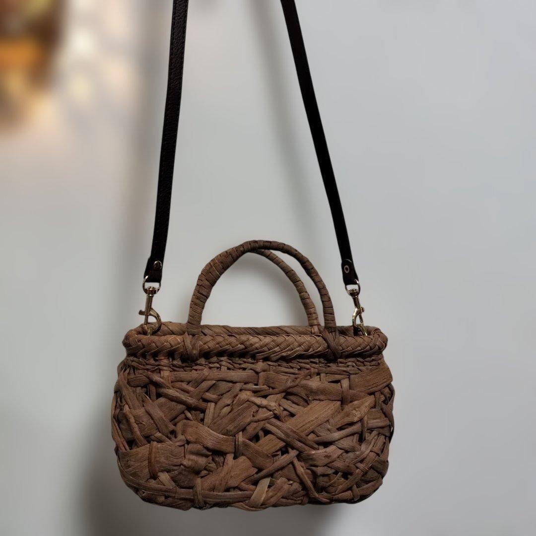 山葡萄やたら編みショルダーバッグ 約よこ20✕高さ12✕幅7