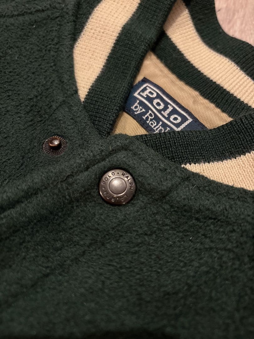 90s Polo by Ralph Lauren フリースバーシティジャケット緑