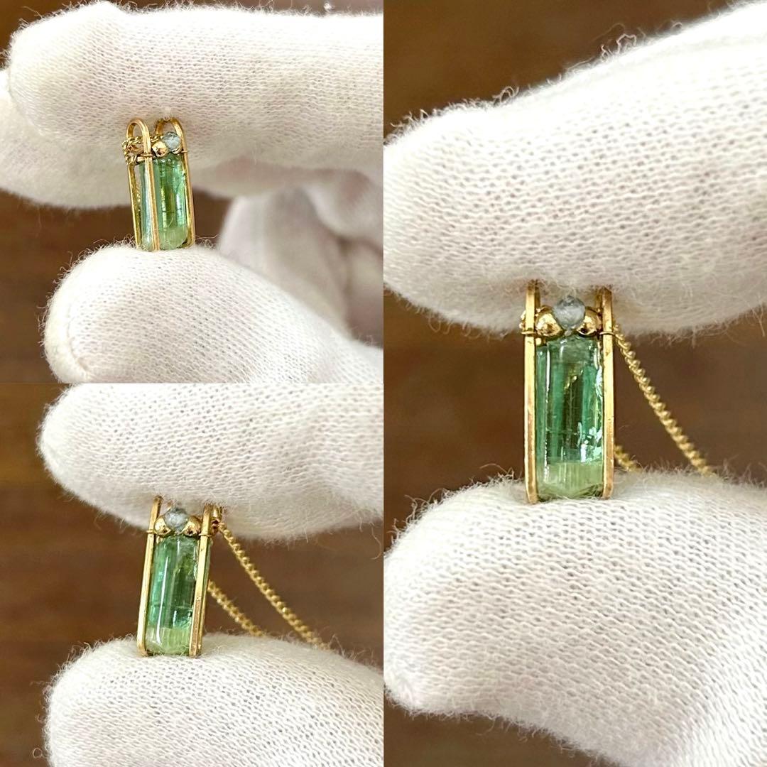 専用ページ☆天然石 グリーン トルマリン原石☆ワイヤーラップ アートジュエリー