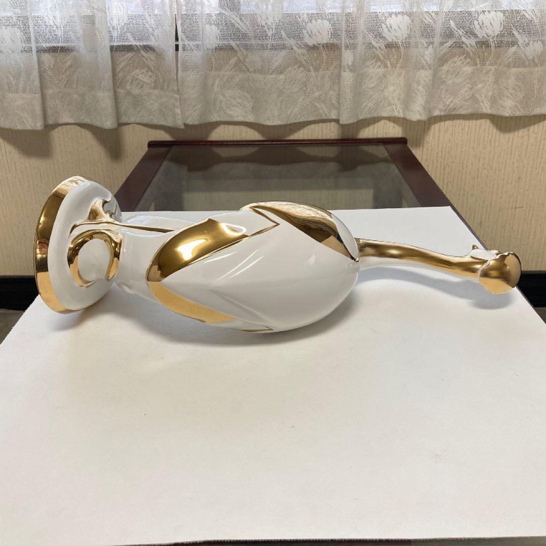 AHURA⁇ 鳥 置物 オブジェ ゴールド 金彩 白磁 陶磁器 レトロ