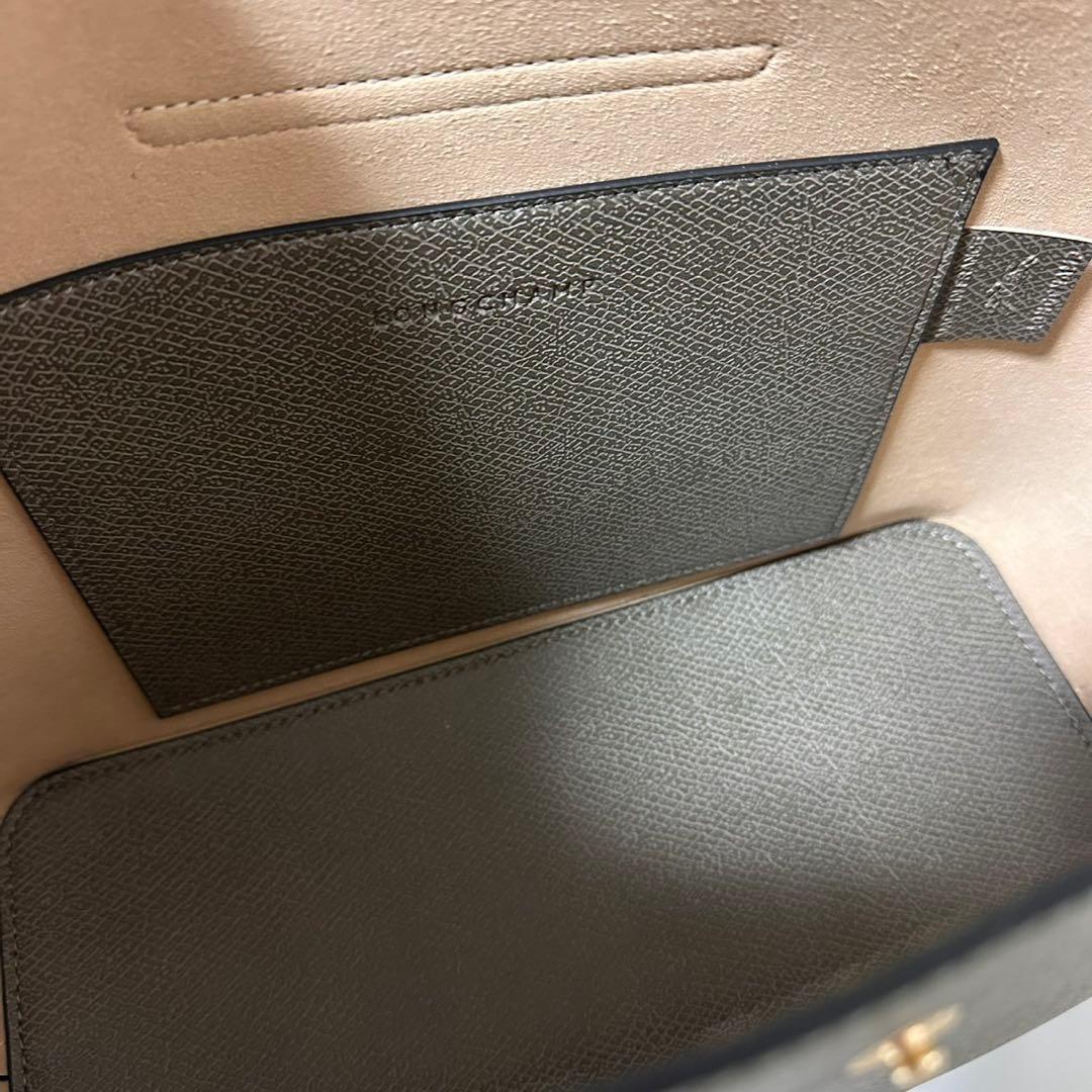 【新品】ロンシャンPURE ショルダーレザーBagタートルダヴ色