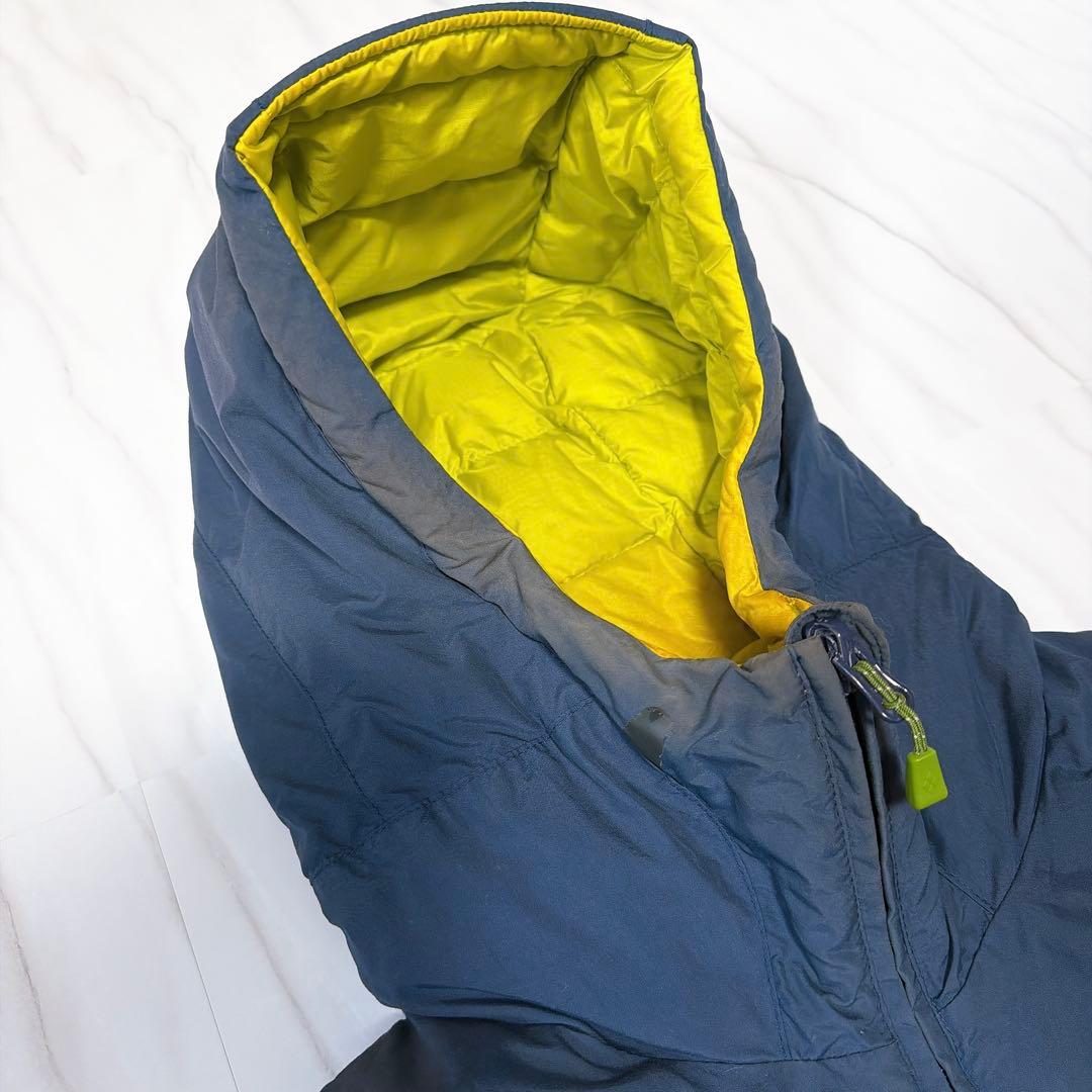 モンベル コロラドパーカ リバーシブルダウンジャケット 紺×黄 メンズS