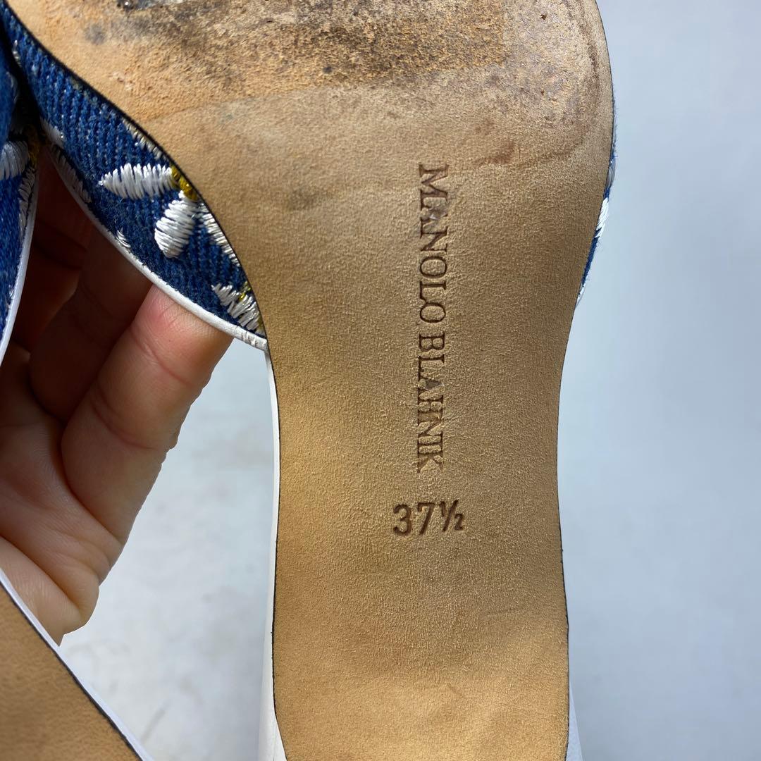 マノロブラニク　花柄　ミュール　サイズ表記「37 1/2」23.5センチ程度