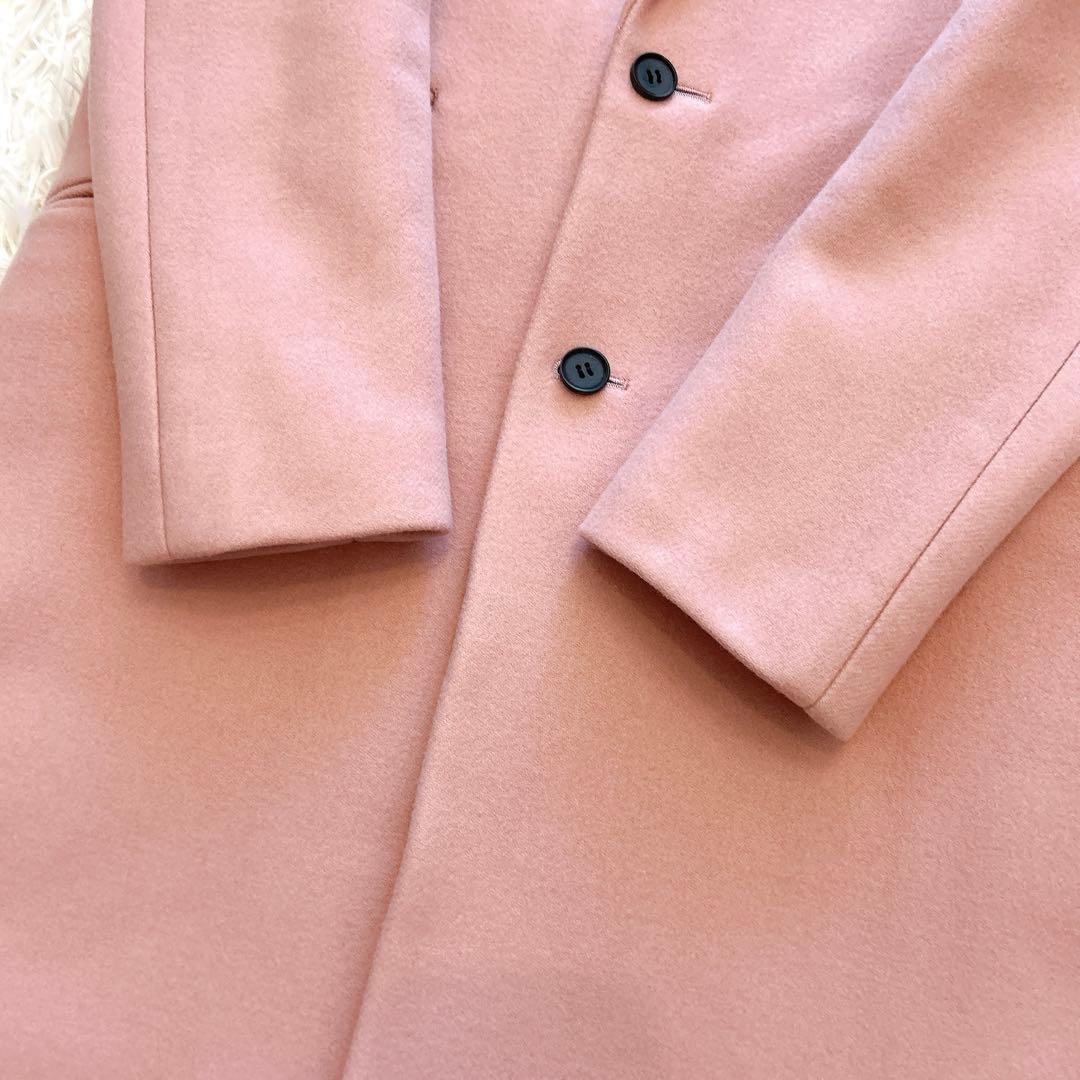 【美品】Drawer ドゥロワー　ウールメルトン　チェスターコート　ピンク　36