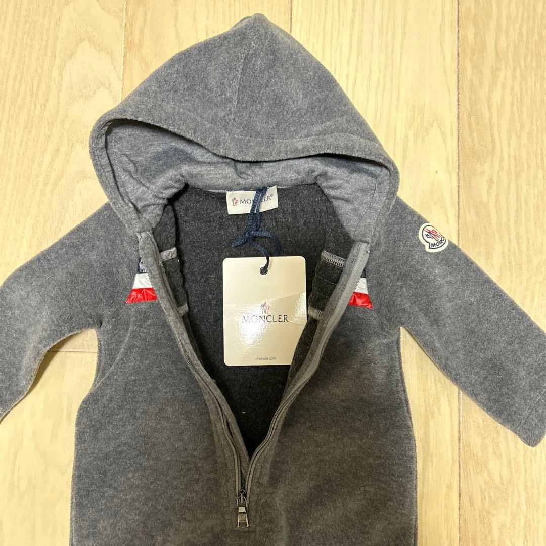 MONCLER フリースロンパース グレー 0-12ヶ月用