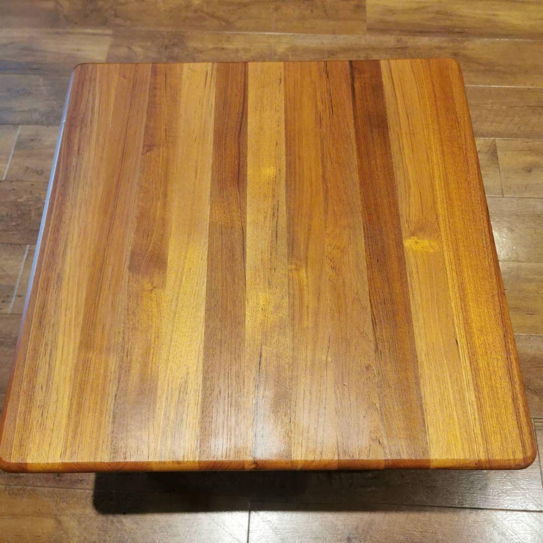 【美品】IDC大塚家具 エンドテーブル 天然木 チーク無垢材 机 サイドテーブル