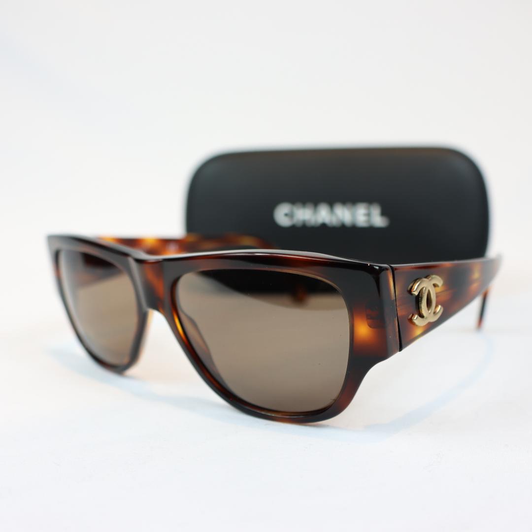CHANEL シャネル ココマーク サングラス ブラウンべっ甲調 ケース付き