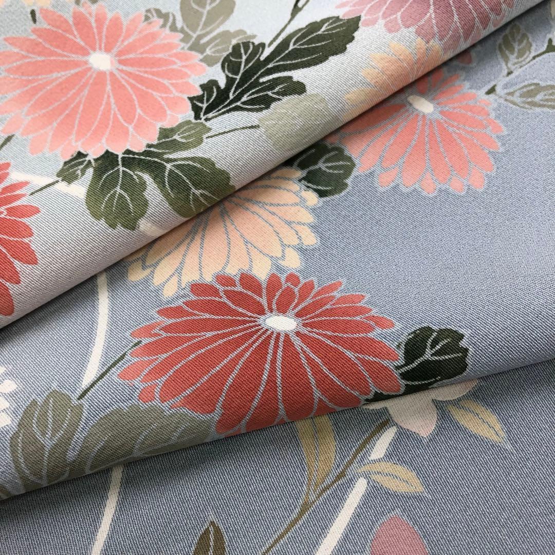 付下げ 作家物 菊の花模様 金彩 丹後縮緬 ガード加工 KK-2409