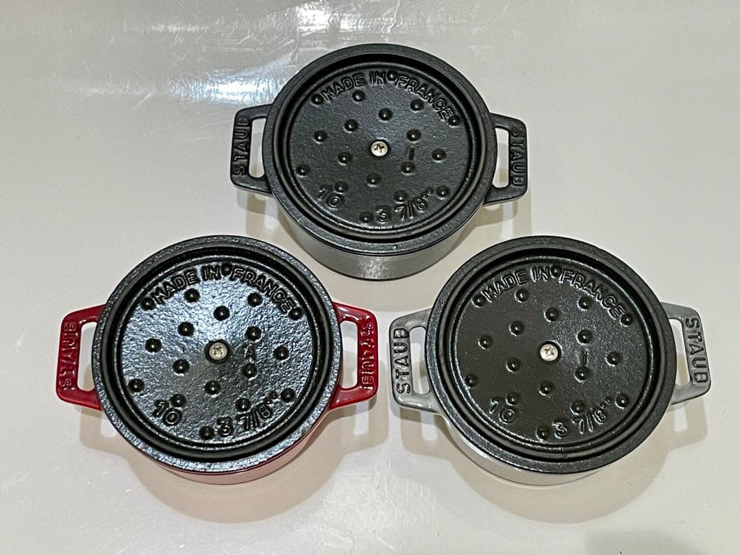 STAUB ミニココット　3個＋スタンドセット
