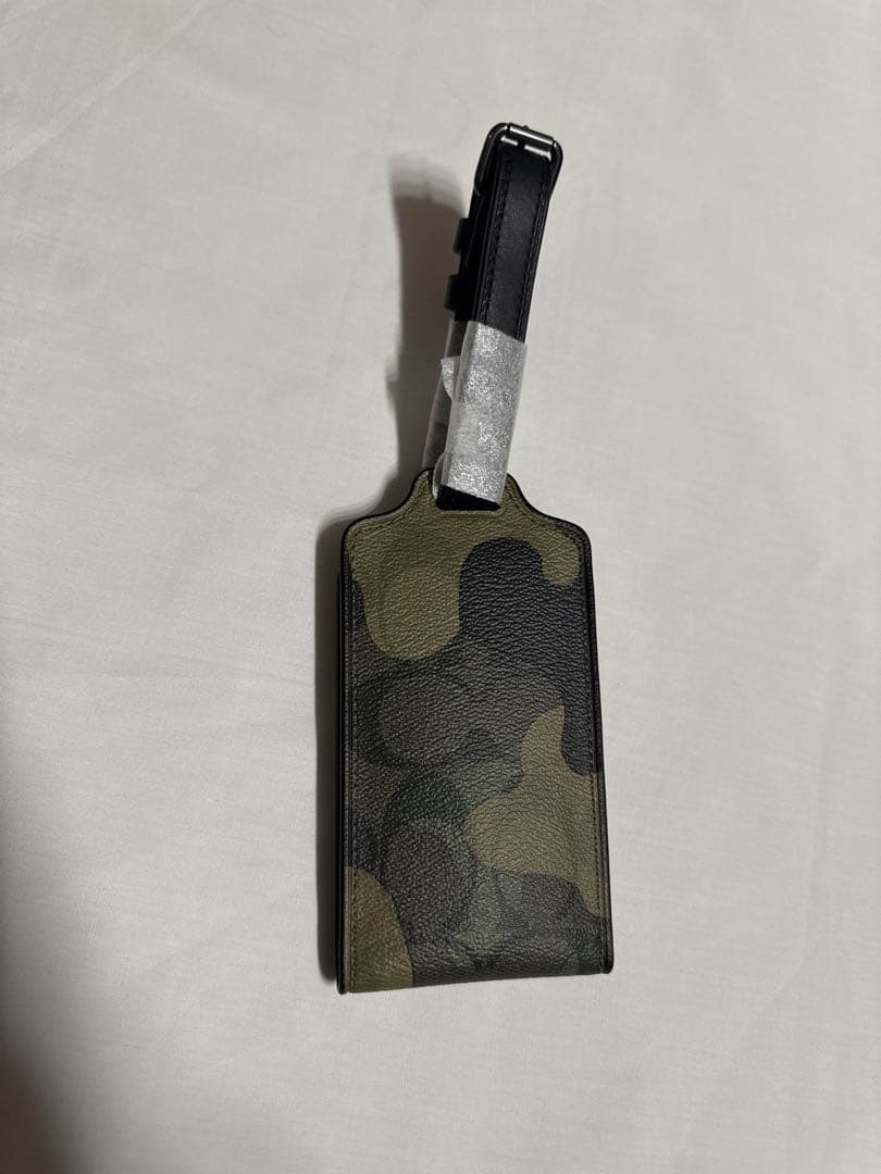 ☆期間限定品☆COACH ネームタグ シグネチャー ラゲッジタグ グリーンマルチ