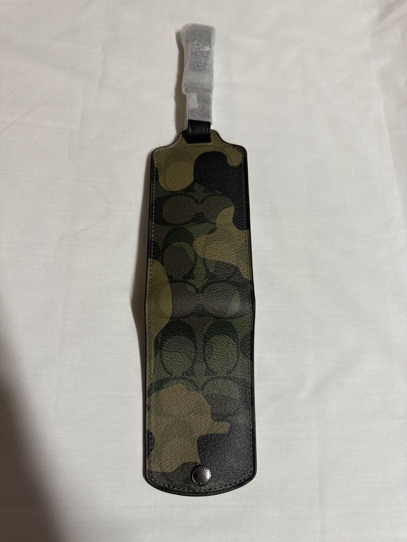 ☆期間限定品☆COACH ネームタグ シグネチャー ラゲッジタグ グリーンマルチ