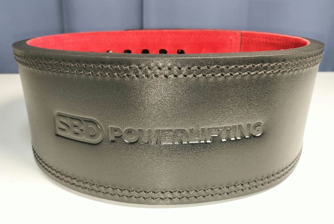 13mm【M】極美品 SBD パワーベルト ブラック/レッド パワーリフティング