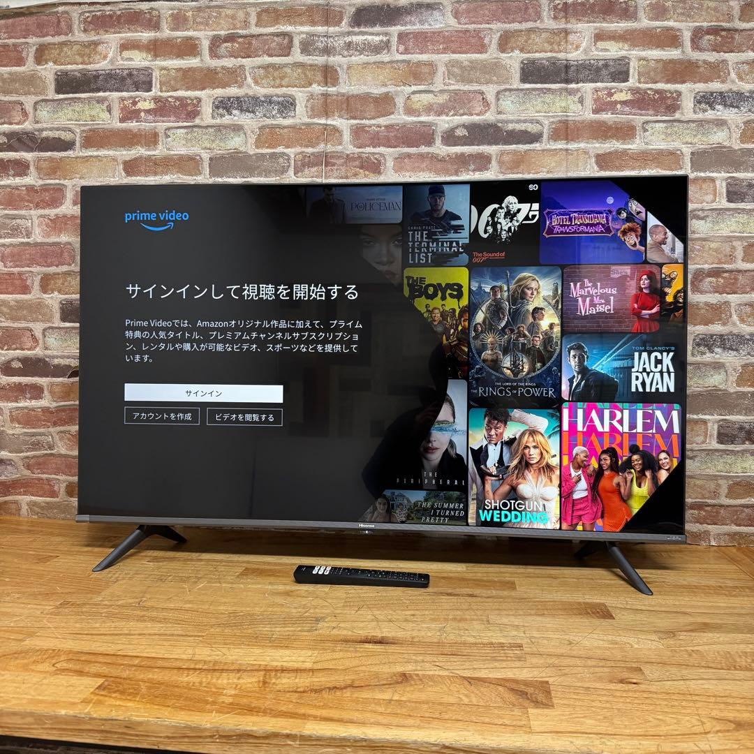 ハイセンス 43V型 液晶テレビ 4Kチューナー内蔵 43A65H 動画アプリ○