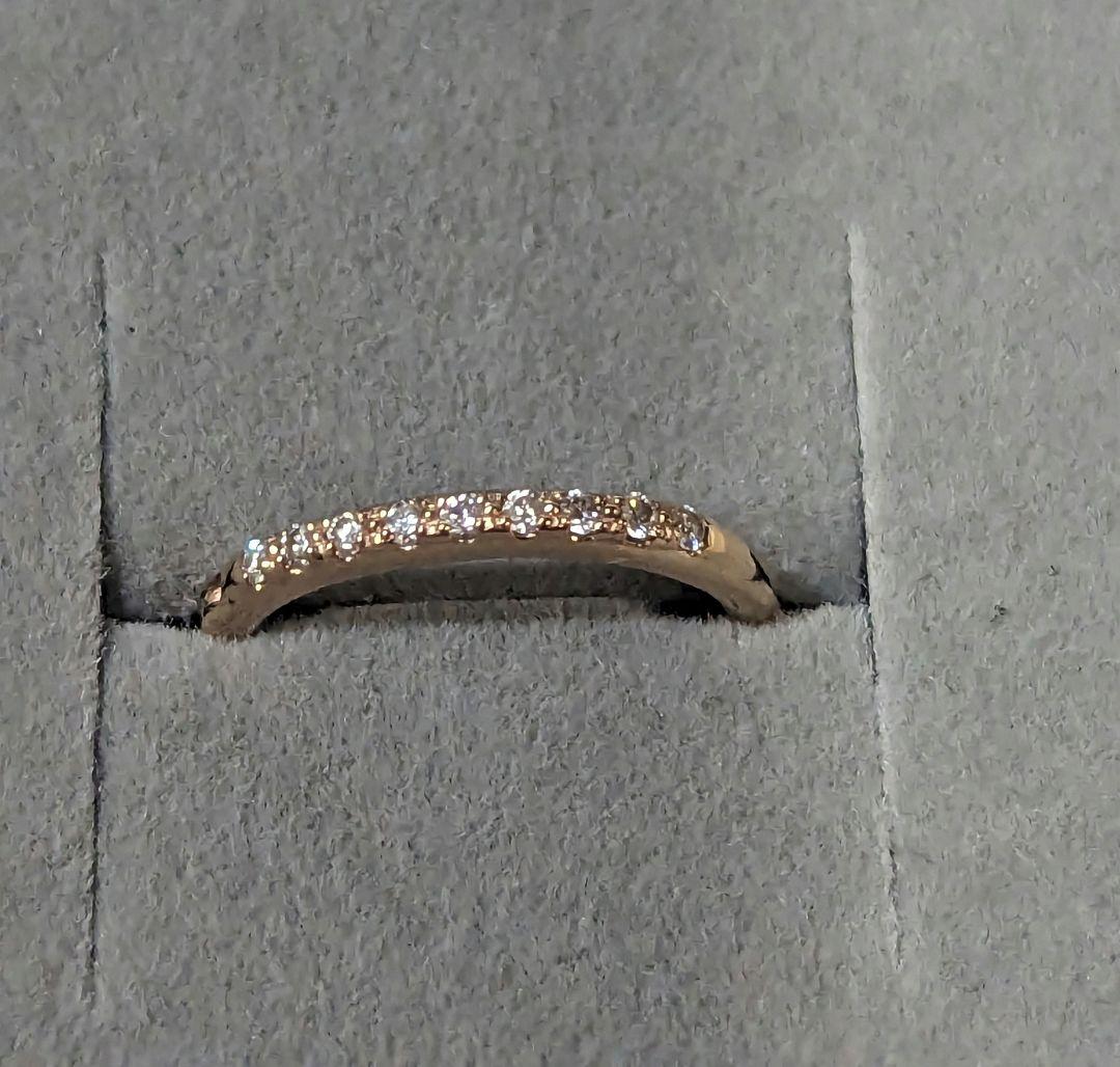 天才　K18ダイヤモンド フープピアス　ピンクゴールド片耳