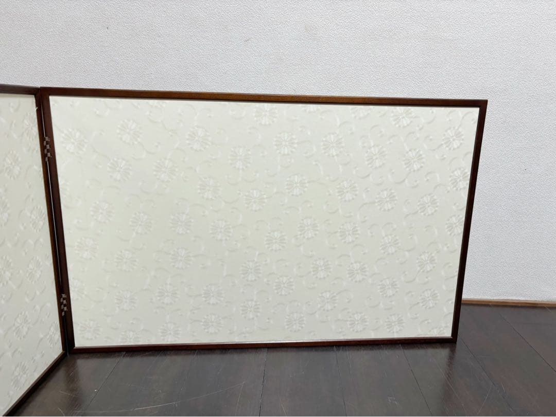 ほぼ未使用 茶道具 女桑 無地 風炉先屏風 両面使い 炉風炉兼用 二つ折り 紙箱