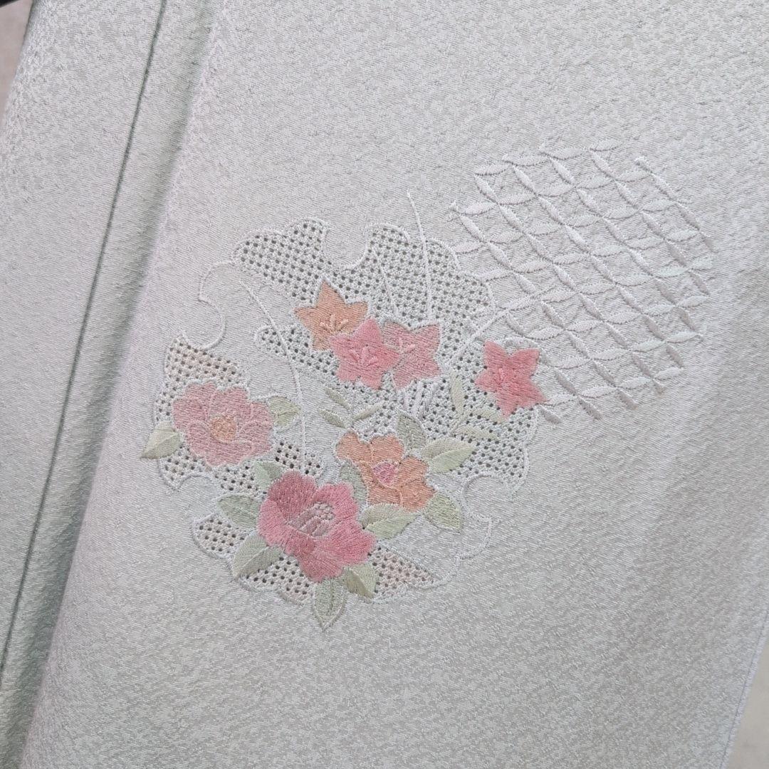 訪問着　フルセット　着物　正絹　汕頭刺繍　グラデーション　祝い事　E2