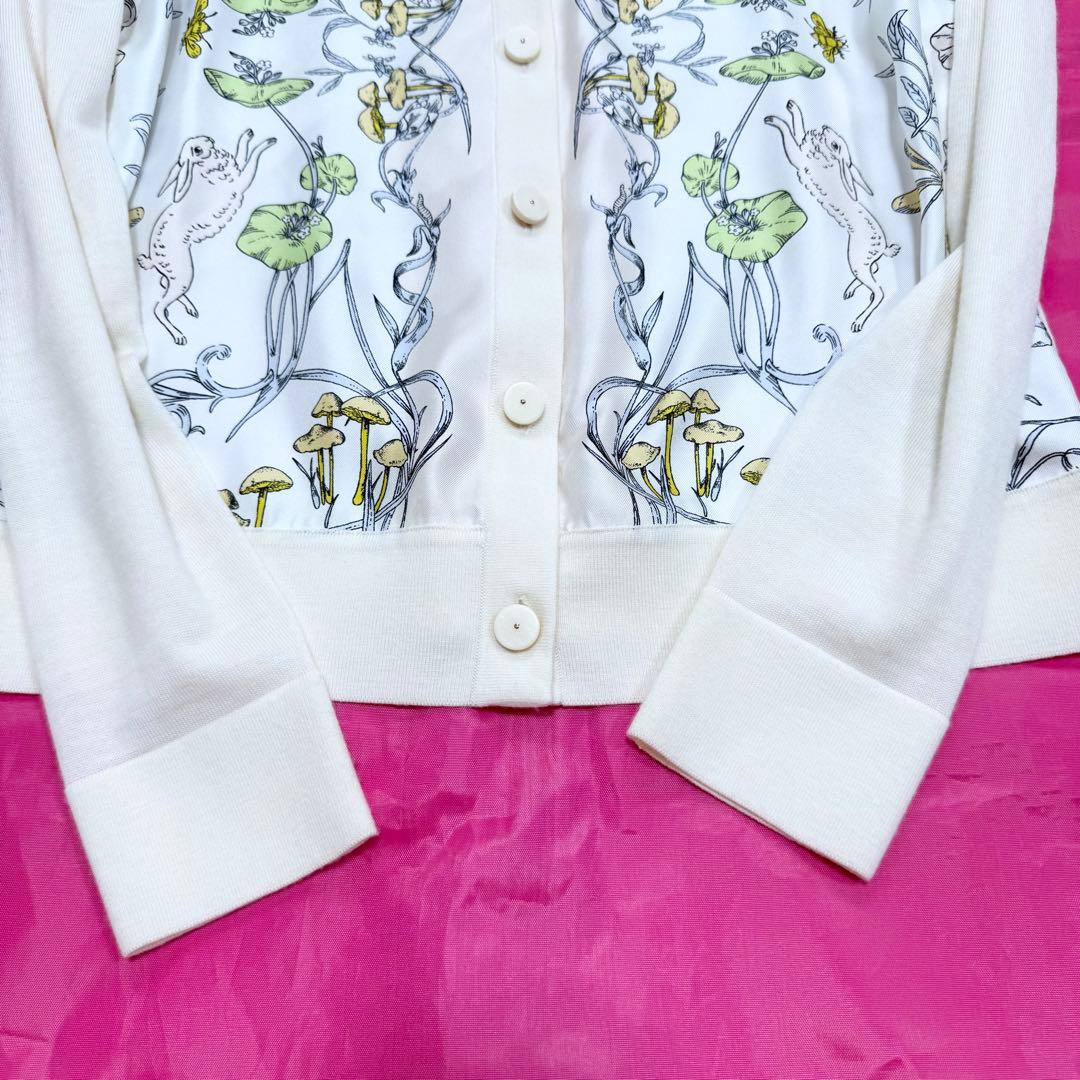 【美品✨】トリーバーチ　カーディガン　シルク　ラビット　総柄　XS 2024年