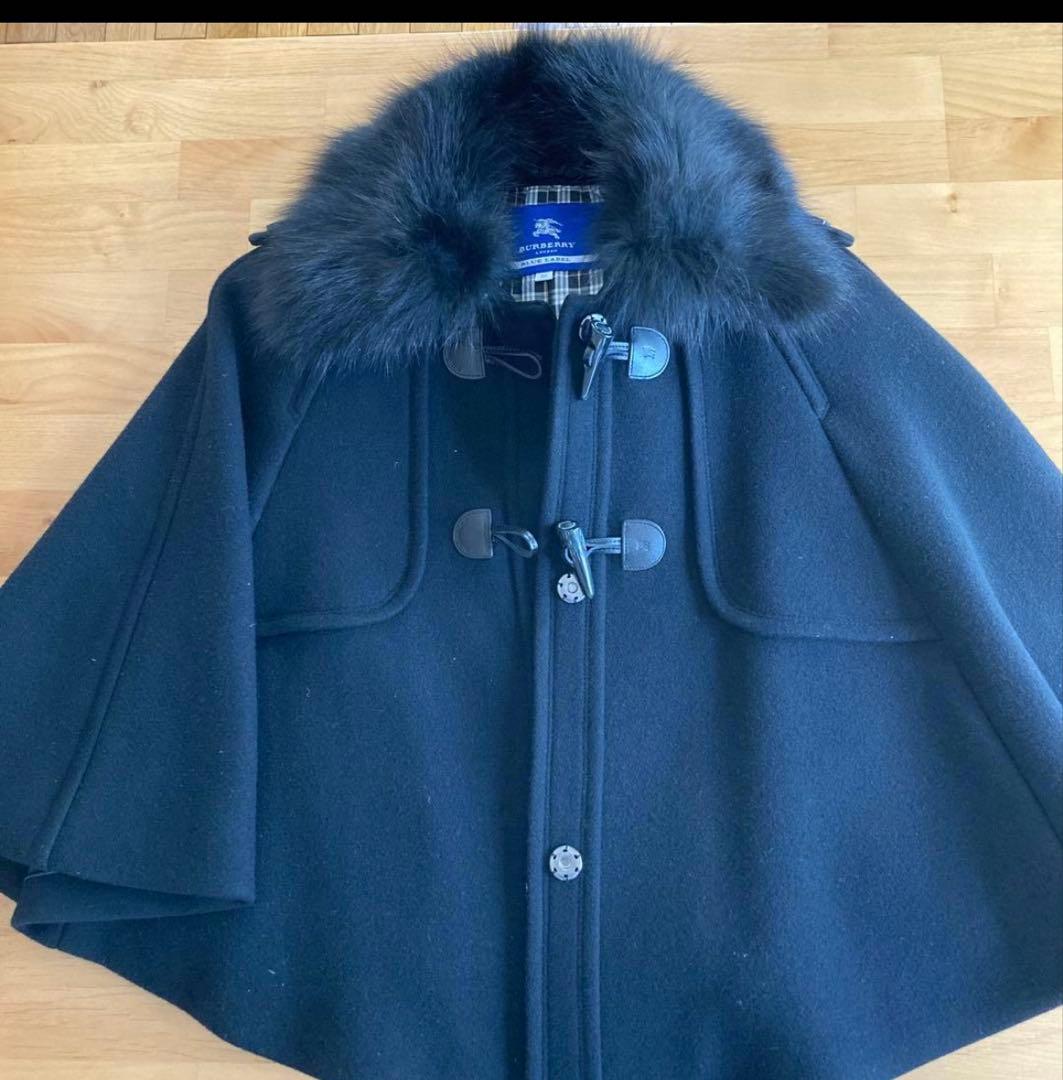 美品 BURBERRY BLUE LABEL バーバリーケープコート ポンチョ
