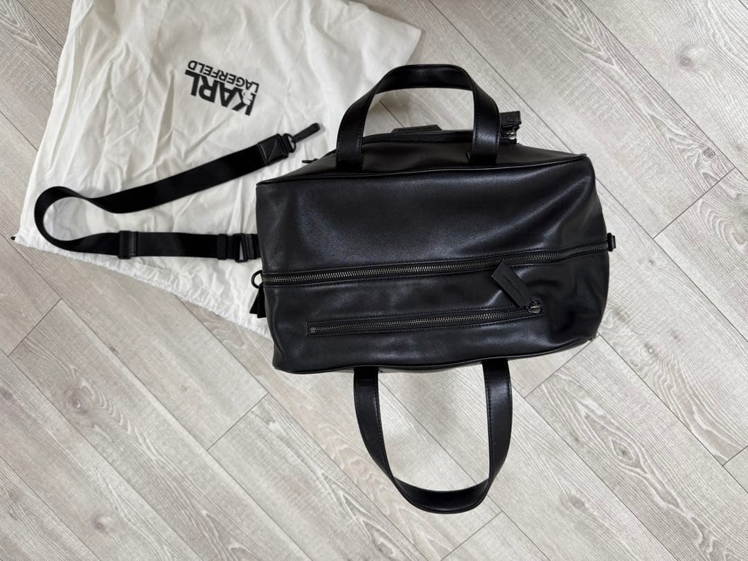 カールラガーフェルド 本革 ブラック 2WAY ビジネスバッグ A4収納可