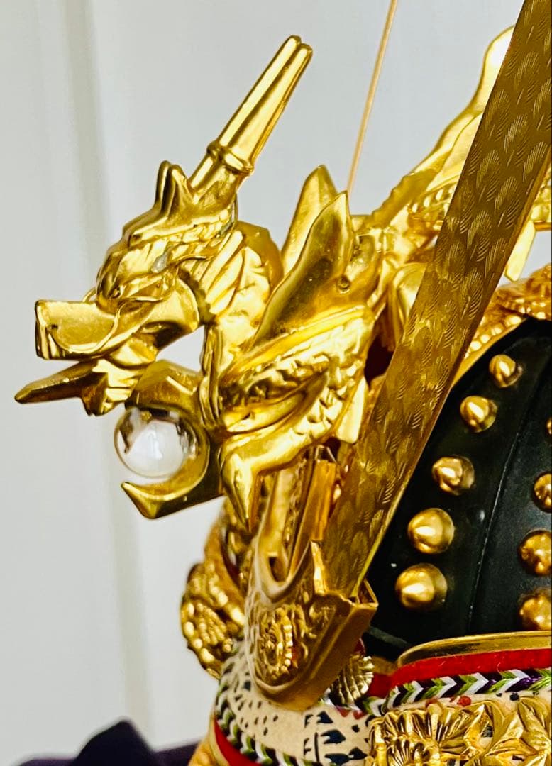 【美品】五月人形　12号　平安武久作　兜飾り　金　ゴールド