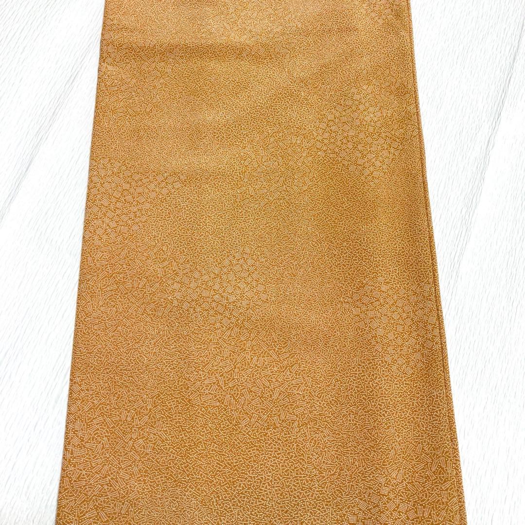 【美品✨】東レシルック　洗える着物　江戸小紋　寄せ小紋　くすみの橙　手縫い　E4