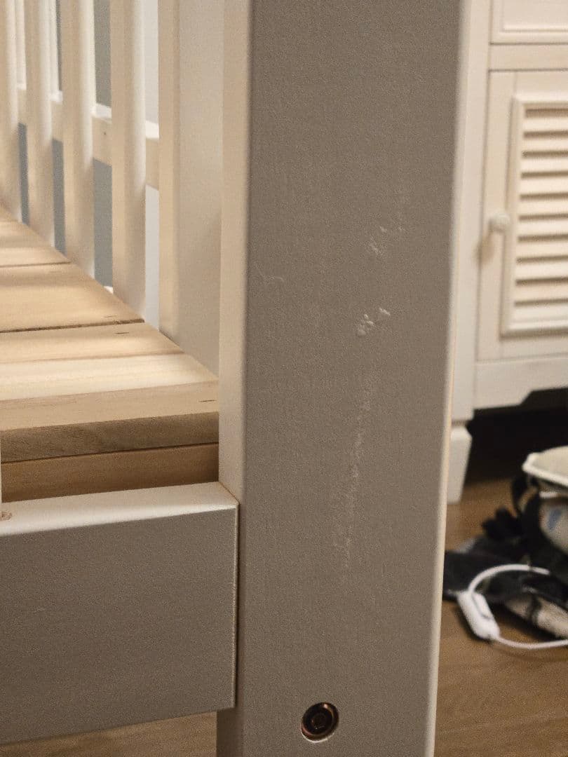 【美品】ベビーベッド　ハイポジションミニベッド アーチ（ホワイト） KATOJI