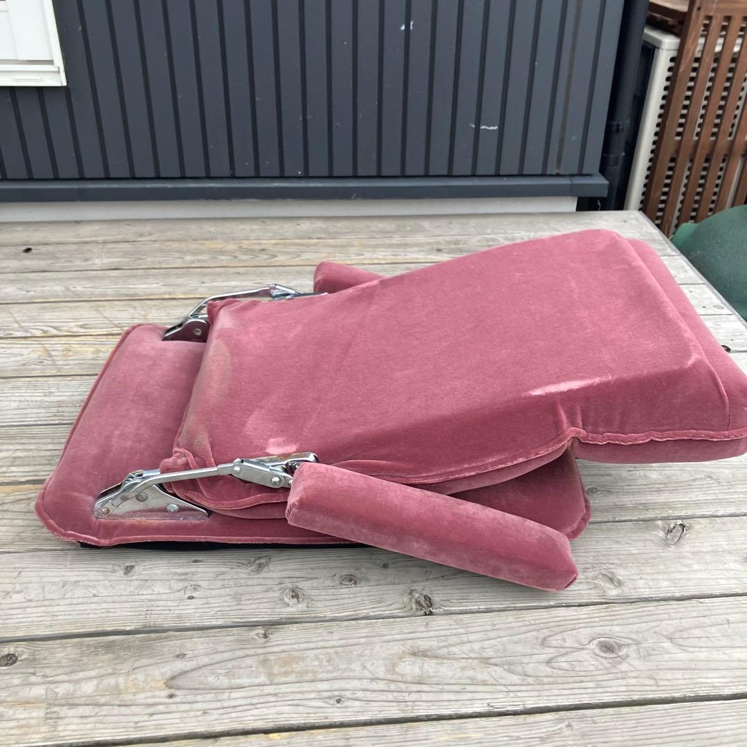 昭和レトロ 光家具 アームレスト付き リクライニングチェア ベロア座椅子 ピンク