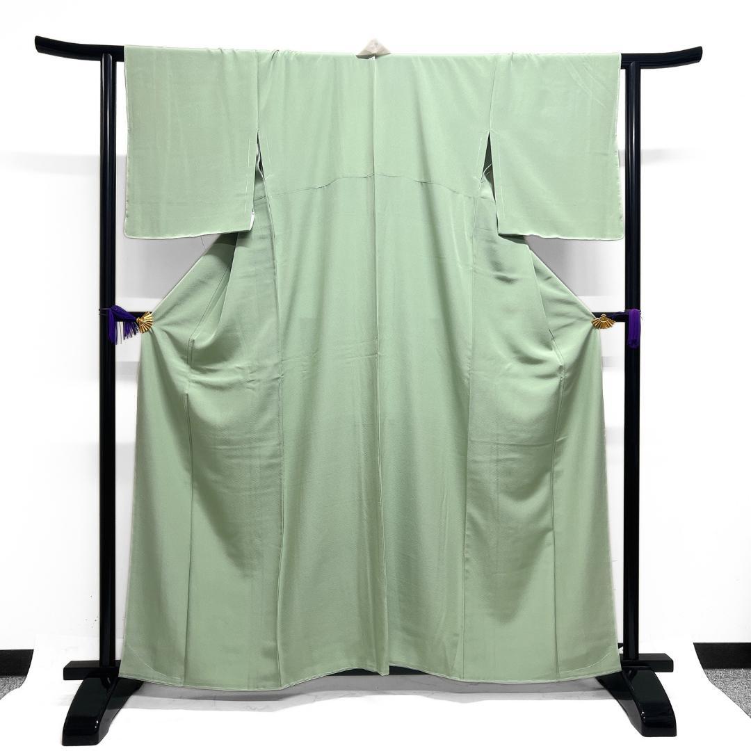 未着用　色無地　ライトグリーン　大丸タグ　パーティ　着物　115b d ms