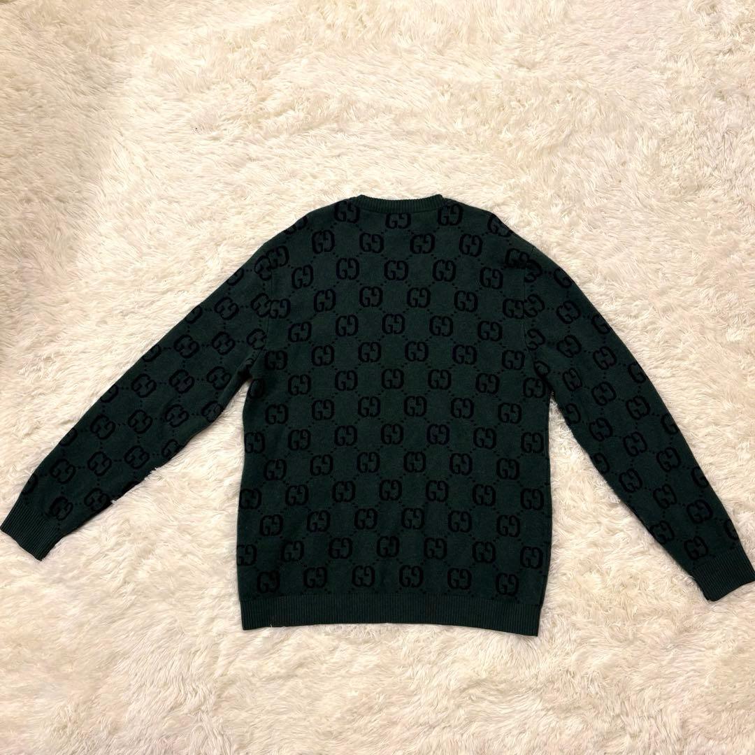 美品 GUCCI ダークグリーン Vネックニット