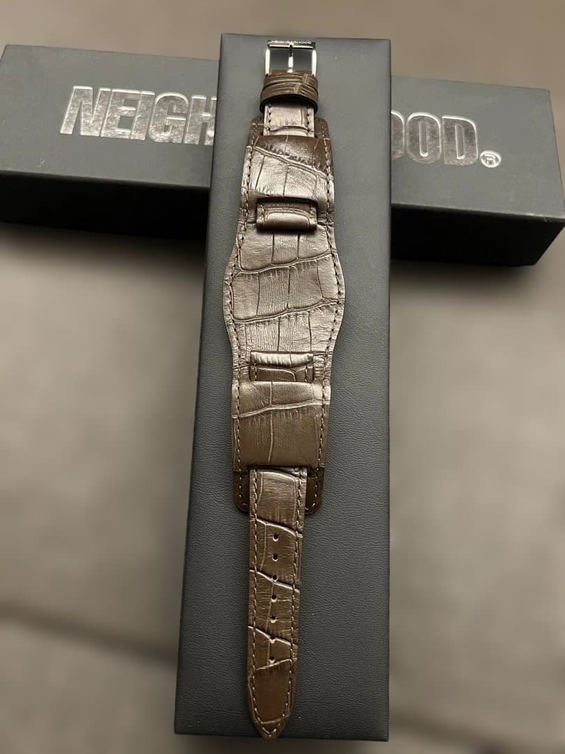 neighborhood LEATHER EMB WATCH BAND時計ベルト
