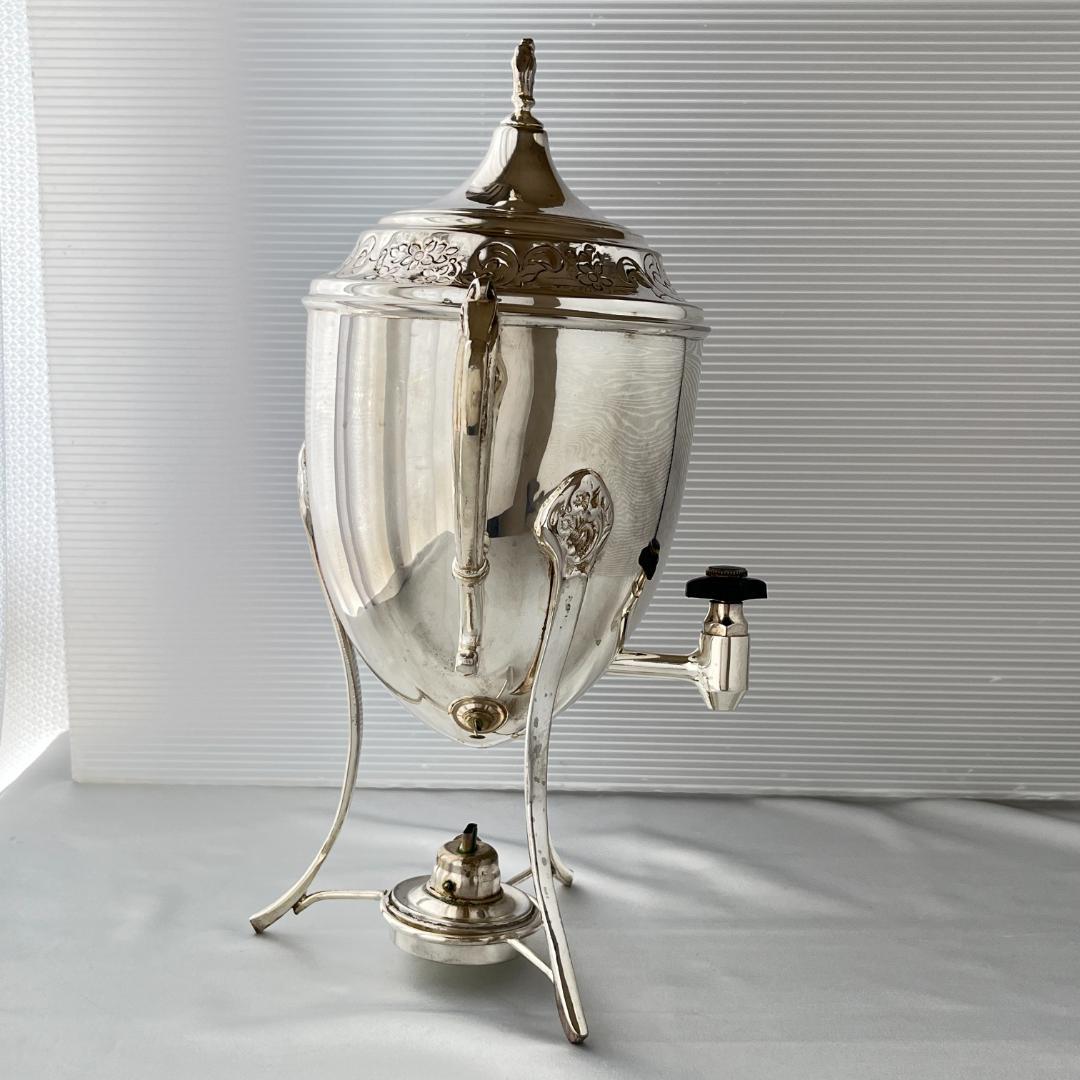 【サモワール】フローラル 【シルバープレート】バナー ホットウォーターサーバー