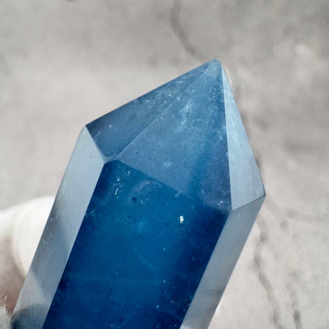 G-120アクアマリン六角ポイント　水色原石　天然石　パワーストーン