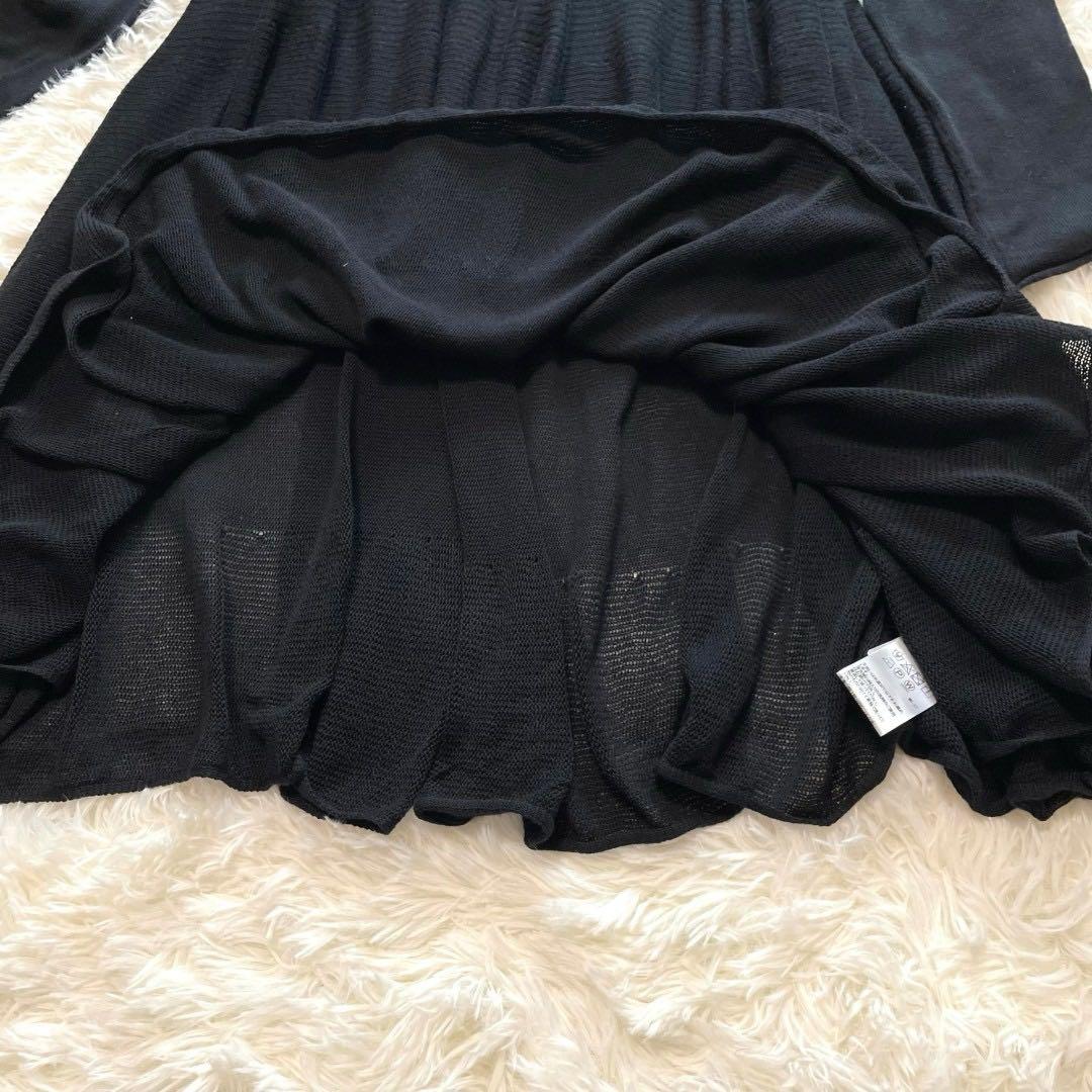 未使用タグ付 マーレット ADDISON ニットドレス 黒 XS ティアード