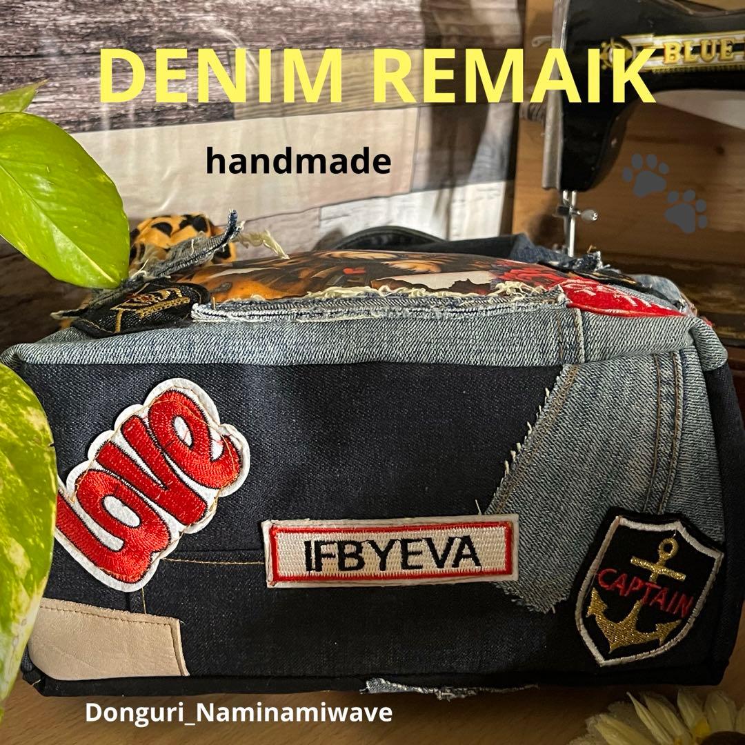 明菜さま❤️pagesになります♡デニムリメイク❤️猫しゃんかっこかわいいトート