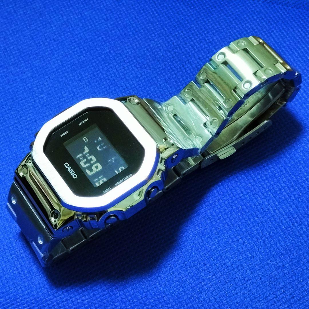 廣*丸様 G-SHOCK DW-5600BBN フルメタルカスタム シルバー 新