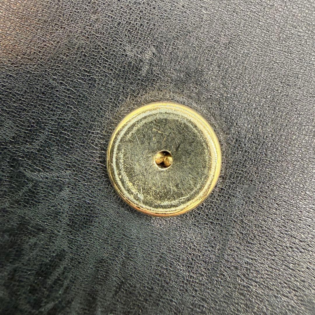 美品◆グッチ ショルダーバッグ G金具 カーフレザー ロゴ金具 ブラック