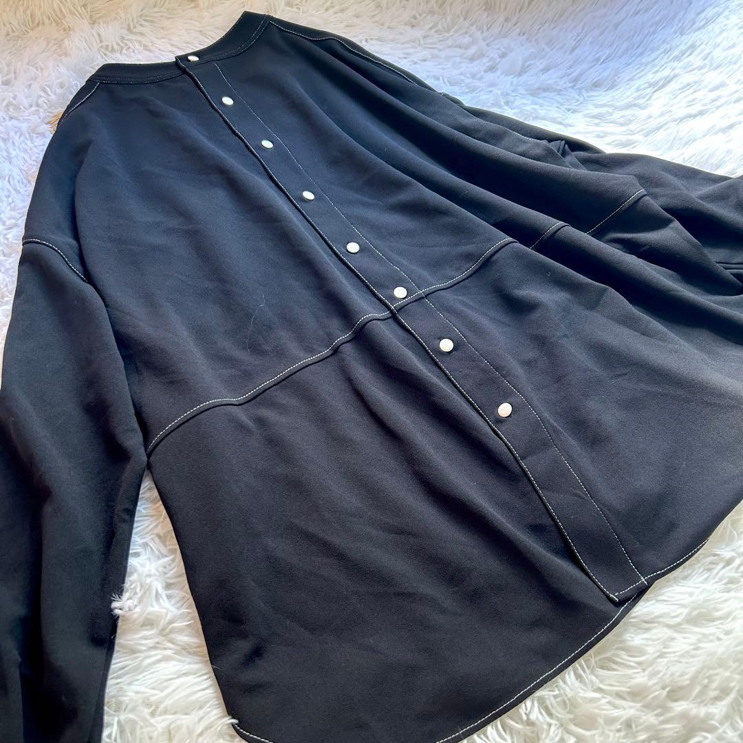 新品タグ付　ビアズリー　 配色ステッチジョーゼット　チュニック　カットソー