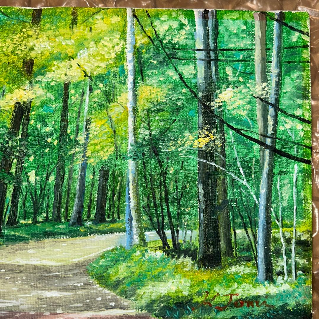 【作者不明】 軽井沢の朝 油絵/油彩/絵画/サインあり/額縁