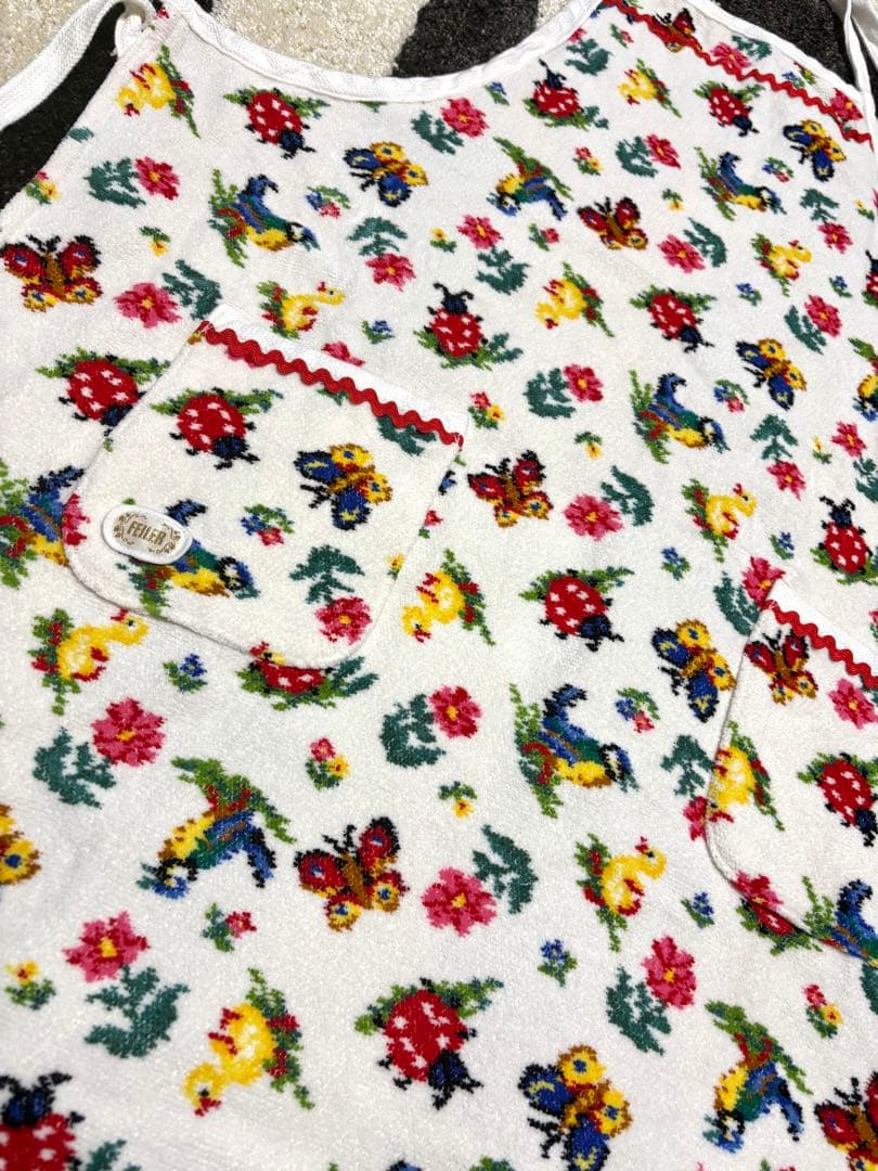 フェイラー　エプロン　ハイジ柄　白　美品。