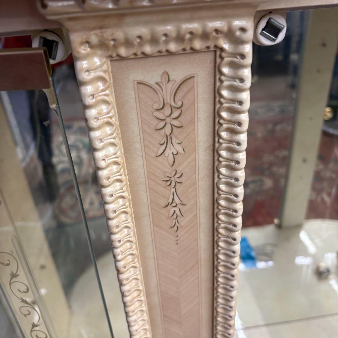 ロココ アンティーク ガラスショーケース コレクションケース 飾り棚 棚板2枚