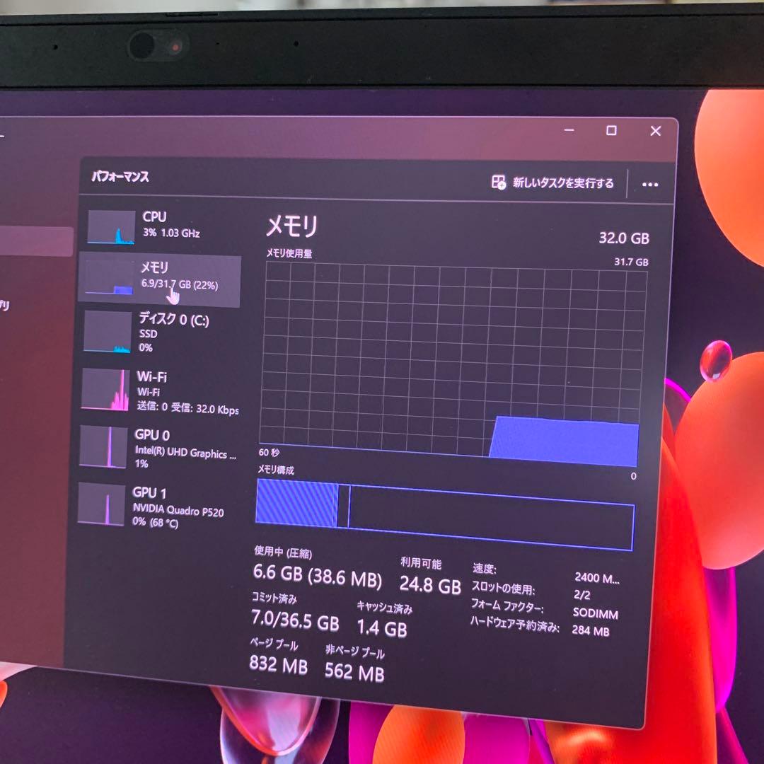 Windowsノート本体 ThinkPad P43s i7-8665 32GB/512GB P520