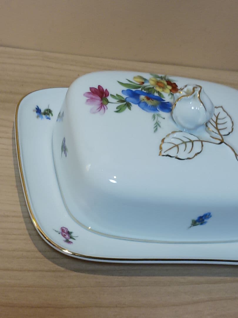 フュルステンベルグ　バターディッシュ　花柄陶器　バターケース