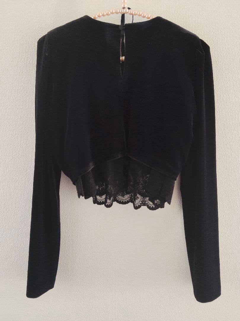 トップス tanakadaisuke gather neck velour tops