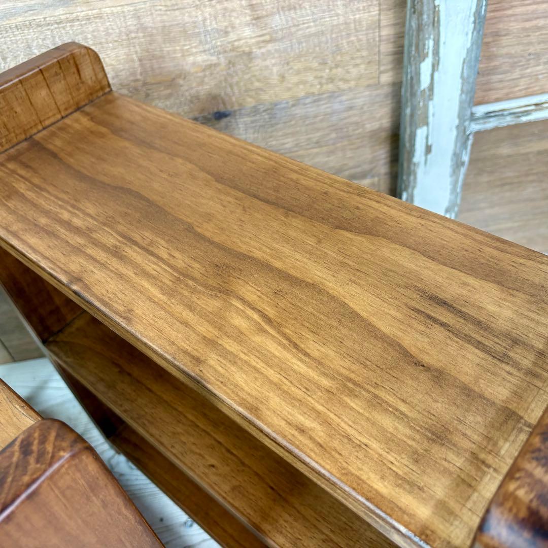 カントリー北欧パイン材四段ラックシェルフ（50㎝×70㎝）木製飾り棚調味料棚本棚