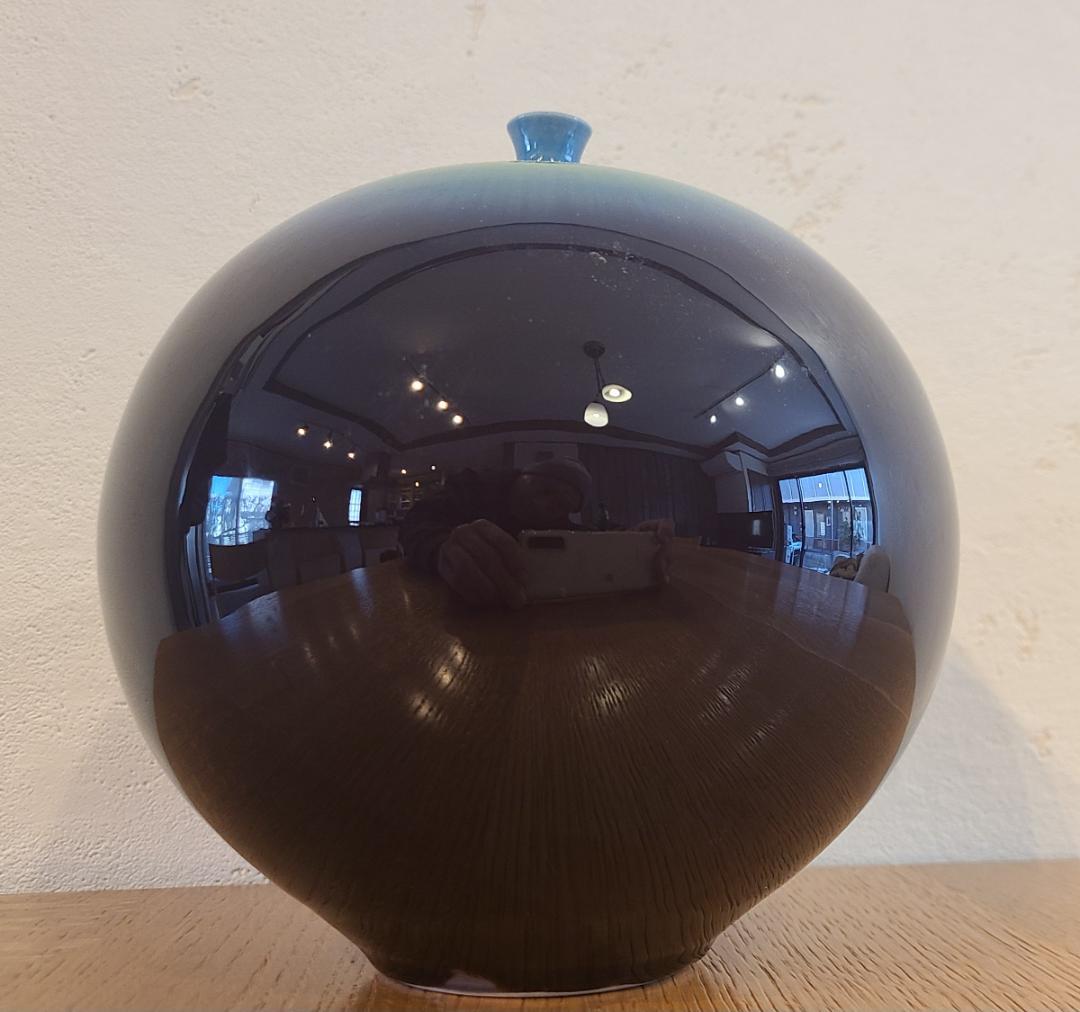 人間国宝 三代 徳田八十吉 耀彩壷 九谷焼 花瓶 共箱