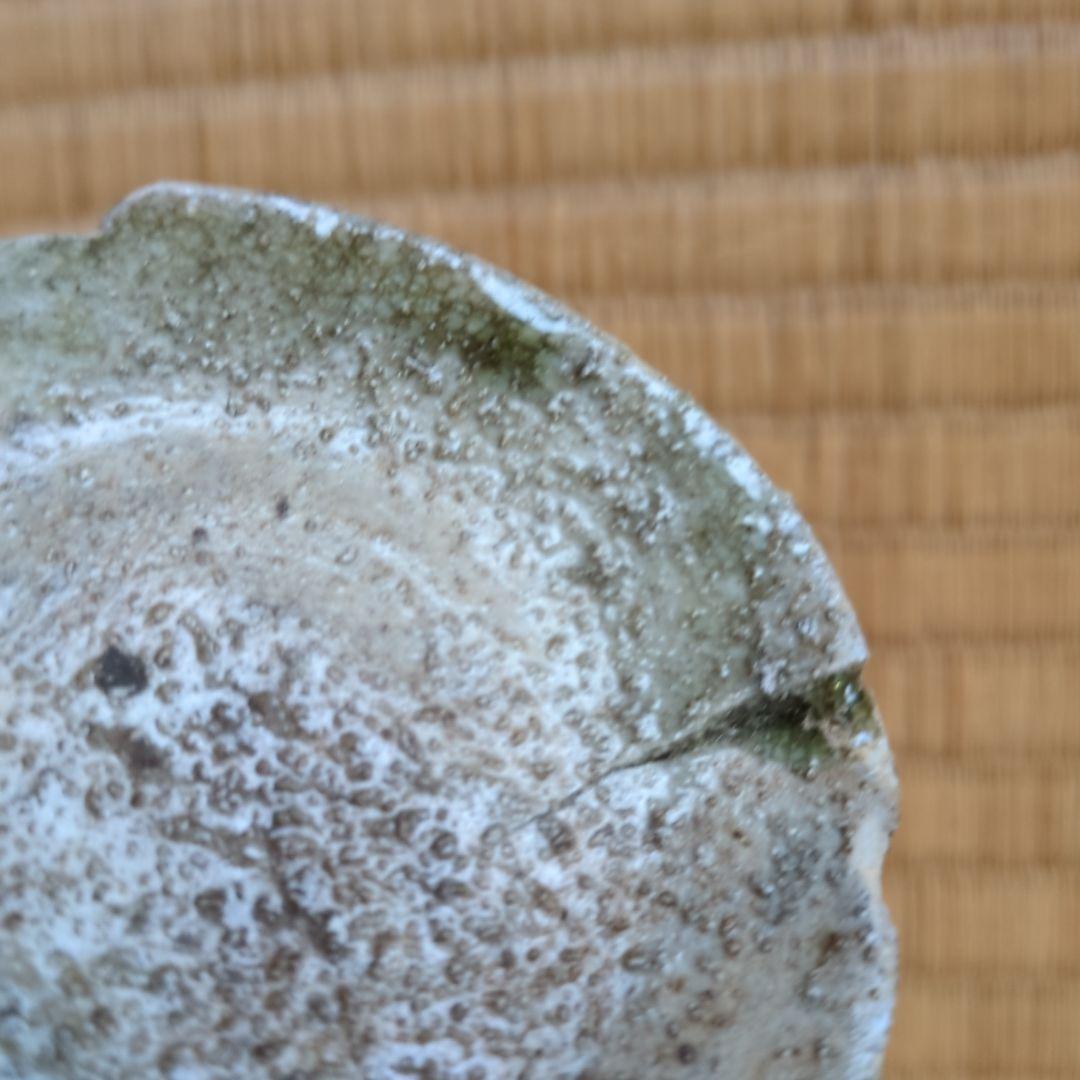 自然釉 円形陶器皿 木箱付き　猿投　山盃　骨董品